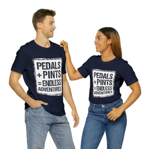 Unisex Pedals + Pints = Endless Adventures Jersey Short Sleeve Tee