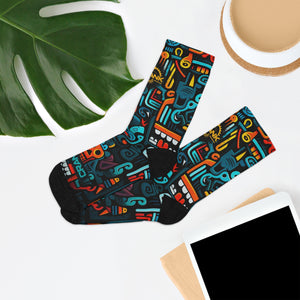 Unisex Urban Graffiti 3/4 MTB Socks