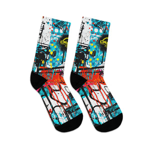 Unisex Grungy Graffiti 3/4 MTB Socks