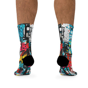 Unisex Grungy Graffiti 3/4 MTB Socks