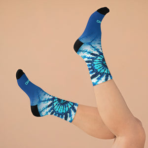 Unisex Tie Dye Shibori 3/4 MTB Socks