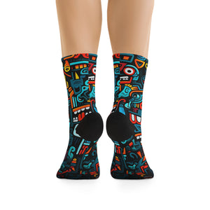 Unisex Urban Graffiti 3/4 MTB Socks