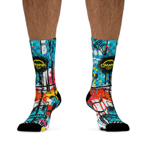 Unisex Grungy Graffiti 3/4 MTB Socks