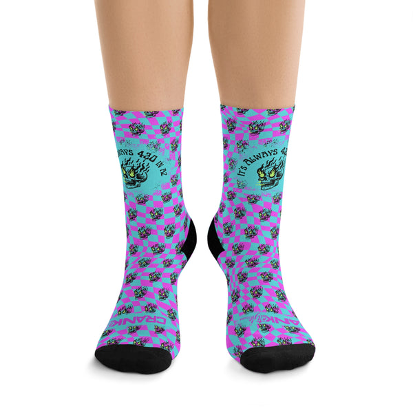 Unisex Always 420 in AZ "Skull" 3/4 MTB Socks