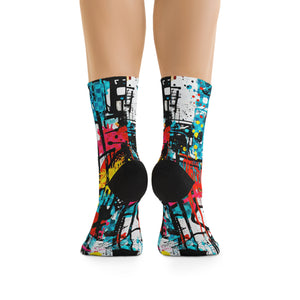 Unisex Grungy Graffiti 3/4 MTB Socks