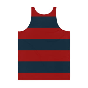Men's Classic Navy Blue & Red Striped Tank Top