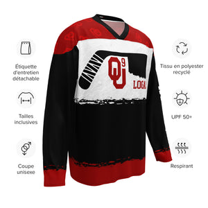 Crank Style's Recycled Logan OU hockey fan jersey