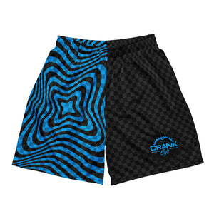 Unisex Psycho Swirl and Check UPF Mesh Shorts