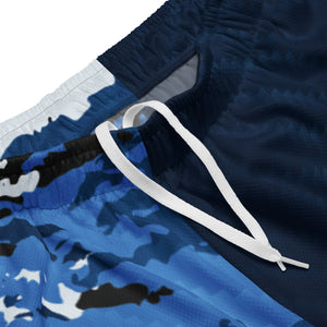 Introducing our versatile blue camo and carbon fiber mesh shorts by Crank Style, crafted for the ultimate mountain biking, hiking, or workout experience. Engineered to offer unparalleled flexibility, these shorts adapt effortlessly to your active lifestyle, whether you're conquering trails, hitting the gym, or simply on the move.