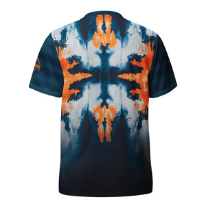 Crank Style's MTB jersey, mountain biking jersey, tie-dye bike jersey, colorful cycling jersey, men’s MTB jersey, women’s MTB jersey, UPF50+ bike jersey, moisture-wicking MTB jersey, high-performance cycling apparel, enduro MTB jersey, downhill biking gear, recycled polyester bike jersey, cycling gift ideas, UV protection bike jersey.