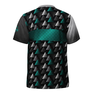 Crank Style MTB jersey, mountain biking jersey, geometric bike jersey, modern cycling jersey, men’s MTB jersey, women’s MTB jersey, UPF50+ bike jersey, moisture-wicking MTB jersey, high-performance cycling apparel, enduro MTB jersey, downhill biking gear, recycled polyester bike jersey, sustainable cycling gear, UV protection bike jersey.