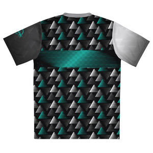 Crank Style MTB jersey, mountain biking jersey, geometric bike jersey, modern cycling jersey, men’s MTB jersey, women’s MTB jersey, UPF50+ bike jersey, moisture-wicking MTB jersey, high-performance cycling apparel, enduro MTB jersey, downhill biking gear, recycled polyester bike jersey, sustainable cycling gear, UV protection bike jersey.