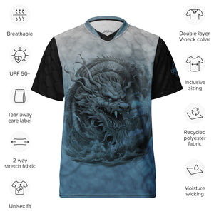 Recycled Unisex Scaled Dragon V-Neck MTB Jersey