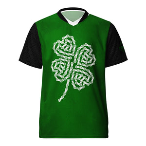 Unisex Bike Chain Shamrock UPF50+ V-Neck MTB Jersey