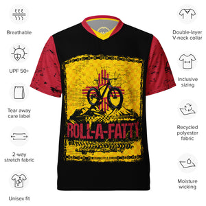 RollaFatty Unisex NM Flag Chain UPF50+ V-Neck MTB Jersey