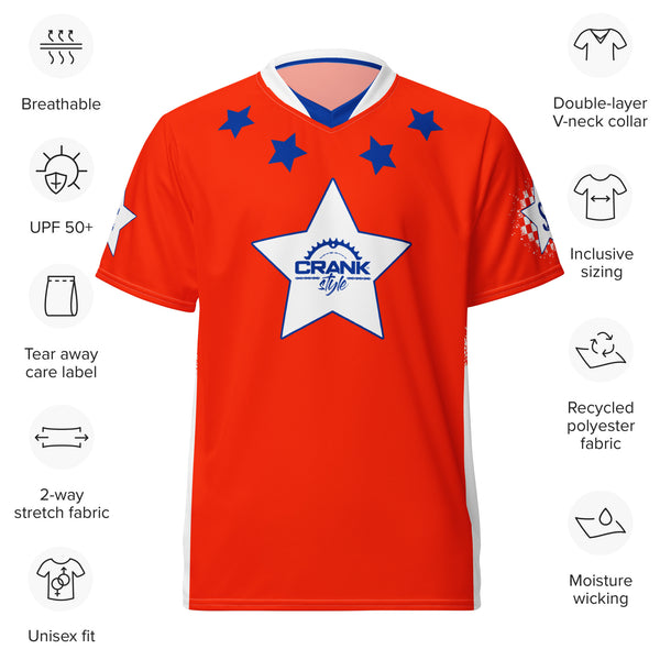 Unisex RAD Star UPF50+ V-Neck MTB Jersey