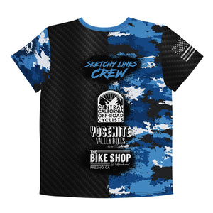 Sketchy Line Crew Unisex Youth crew neck MTB Jersey