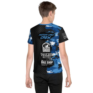 Sketchy Line Crew Unisex Youth crew neck MTB Jersey