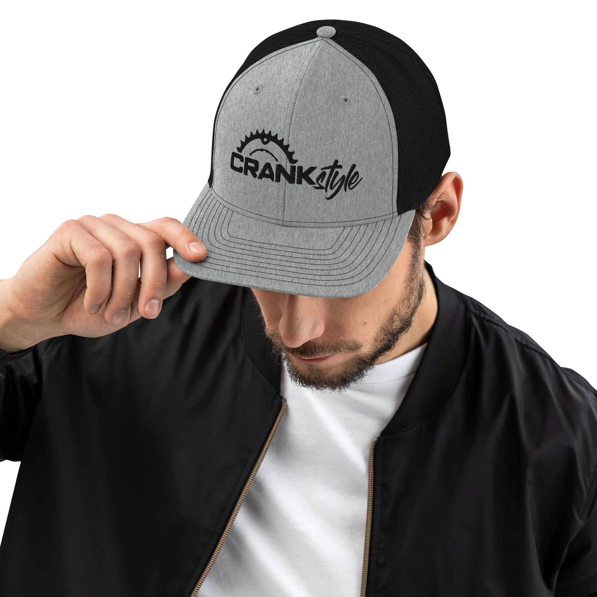 Crank Style's unisex Grey & Black Trucker Cap
