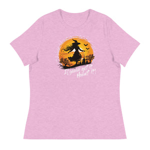 Crank Style's 🎃 "If You've Got It, Haunt It!" Halloween Shirt 🧙 Women's Relaxed Tee  Enchant the Halloween season with our "If You've Got It, Haunt It!" women's t-shirt! Crafted from soft combed and ring-spun cotton, this tee offers a relaxed fit and pre-shrunk fabric for lasting comfort. Embrace the spirit of the season and stand out with this bewitching design. Perfect for parties or casual wear, get yours now and join the Halloween fun! 🛍️