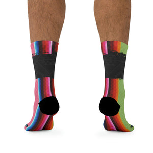 Unisex Mexican Striped Serape 3/4 MTB Socks