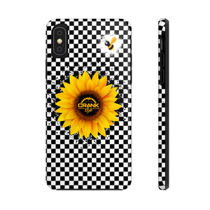 Black & White Checker Sunflower Phone Cases