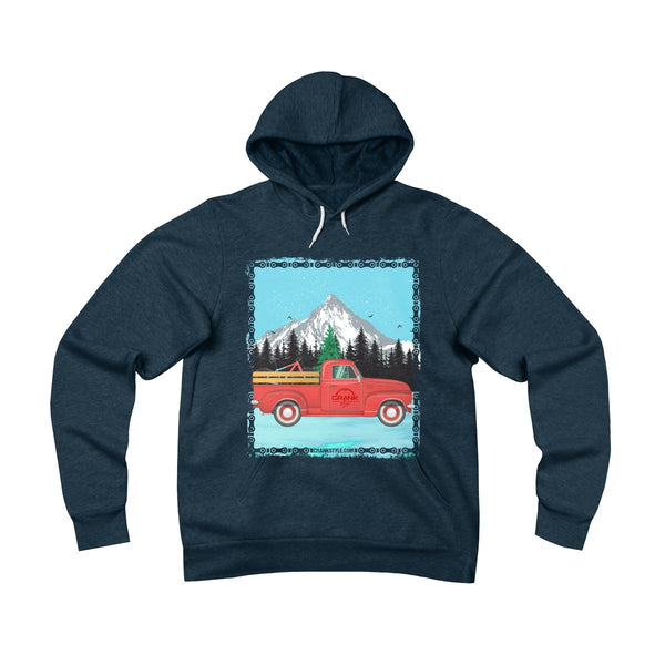 The classic Red Christmas Truck - Unisex Fleece Pullover Hoodie
