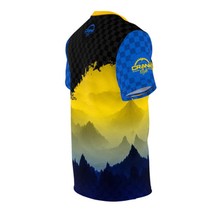 ntroducing Crank Style's Black, Yellow, & Blue Mountain Checker MTB DriFit Jersey - the ultimate mountain biking gear! Look great and perform even better on the trails with this high-quality, sweat-wicking jersey. Perfect for PHS (Prescott High School) Colors enthusiasts and local riders. Get yours now and unleash the fun on every ride!