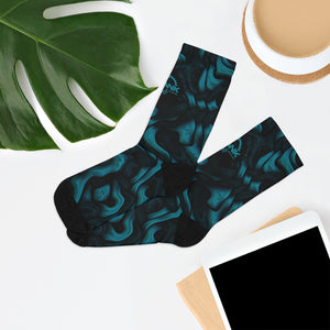 Teal Alien Skin 3/4 MTB Socks