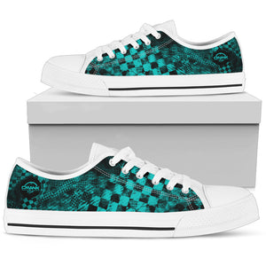 Guys Lo-T Teal Check Shoes