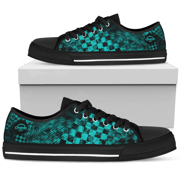 Guys Lo-T Teal Check Shoes
