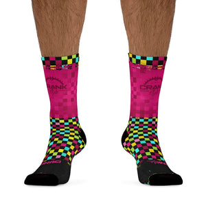Multi Pink Checker 3/4 MTB Socks