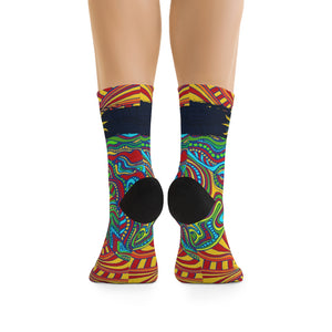 Psychedelic Bicycle Day 3/4 MTB Socks