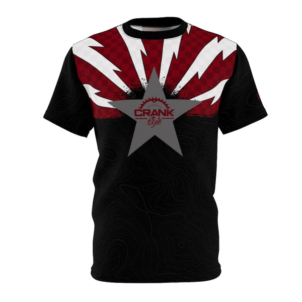 Men's Maroon, Grey, & Black Lightning Arizona Flag Checker MTB DriFit Jersey