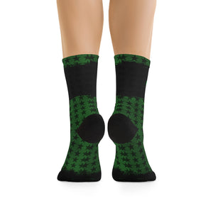 Green & Black Stars 3/4 MTB Socks
