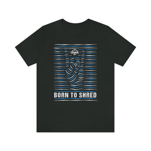 Unisex Born to Shred Blue & White Jersey Short Sleeve Tee