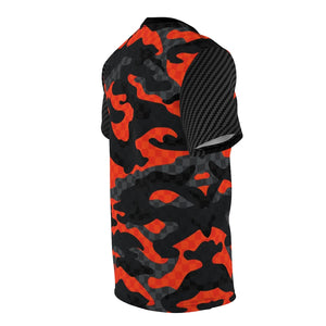 Men's Orange, Grey, & Black Camo Checker MTB DriFit Jersey