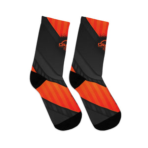 Black & Orange 3/4 MTB Socks