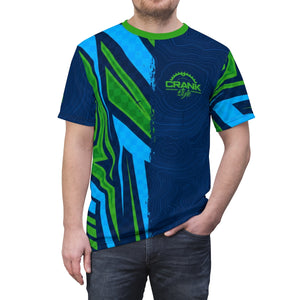 Men's Green & Blue Topographic / Checker MTB DriFit Jersey