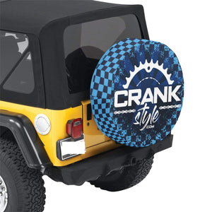 Crank Style Tire Cover AZ Blue Checker