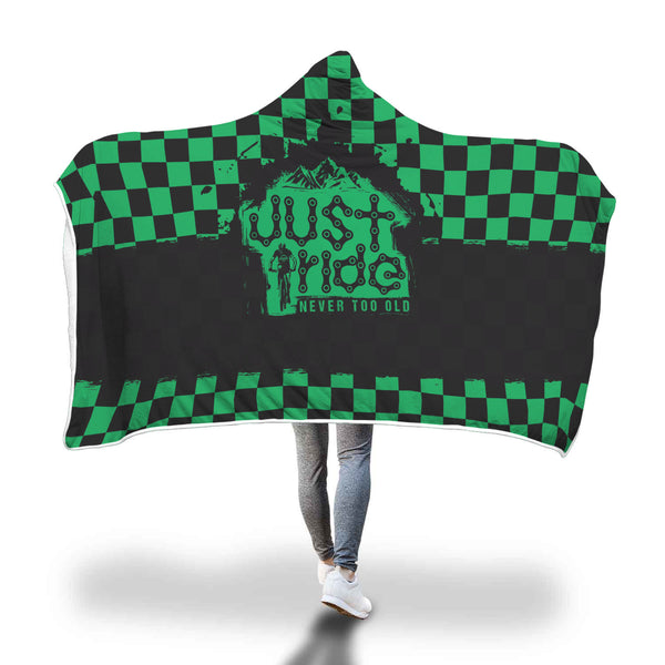 Just Ride Check Hooded Blanket