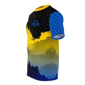 ntroducing Crank Style's Black, Yellow, & Blue Mountain Checker MTB DriFit Jersey - the ultimate mountain biking gear! Look great and perform even better on the trails with this high-quality, sweat-wicking jersey. Perfect for PHS (Prescott High School) Colors enthusiasts and local riders. Get yours now and unleash the fun on every ride!