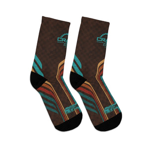 Unisex Retro Teal Check 3/4 MTB Socks