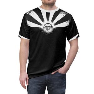 Crank Style's Black and white Arizona State Flag with topographic pattern front and back. Drifit microfiber fabric for comfort and breathability! Awesome Mountain Biking Jersey tech shirt!