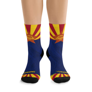 Arizona Flag & Topo Pattern 3/4 MTB Socks