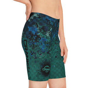 Women's Digital Teal Checker Bike Shorts