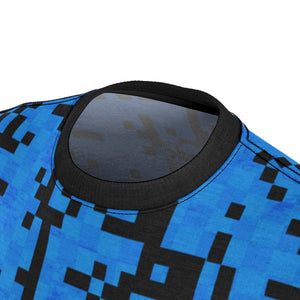 MEN'S BLUE & BLACK QR CODE CHECK MTB JERSEY II