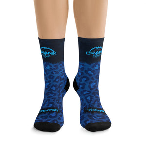 Unisex Blue Leopard 3/4 MTB Socks