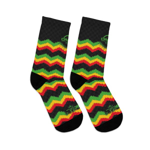 Unisex Rasta Chevron Checker 3/4 MTB Socks