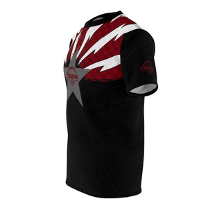 Men's Maroon, Grey, & Black Lightning Arizona Flag Checker MTB DriFit Jersey